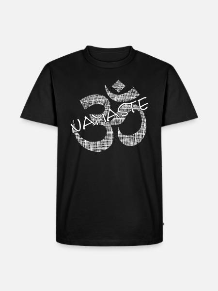 Yoga Namaste - Männer Premium Bio T-Shirt - Schwarz