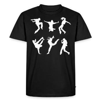 Hip Hop Break Dance Silhouette - Men's Premium Organic T-Shirt - black - Front - Nico (187cm)