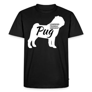Pug Dog Master - Men's Premium Organic T-Shirt - black - Front - Nico (187cm)