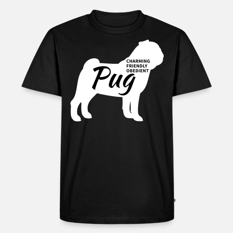 Mops Hund Herrchen - Männer Premium Bio T-Shirt - Schwarz