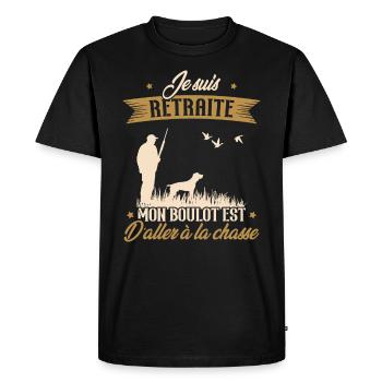 Je suis retraité et chasseur - T-shirt Premium bio Homme - noir - Devant - Nico (187cm)