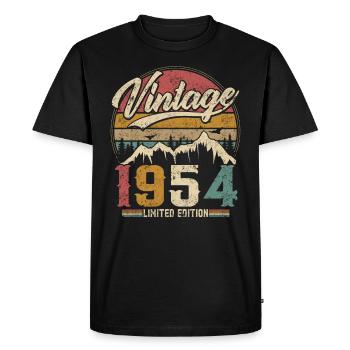 Vintage 1954 Limited Edition Cadeau D'anniversaire - T-shirt Premium bio Homme - noir - Devant - Nico (187cm)