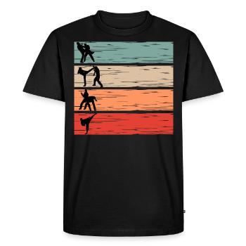 Kickboxing Martial Arts Thai Boxing Krav Maga retro - Men's Premium Organic T-Shirt - black - Front - Nico (187cm)