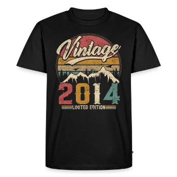 Vintage 2014 Limited Edition Cadeau D'anniversaire - T-shirt Premium bio Homme - noir - Devant - Nico (187cm)