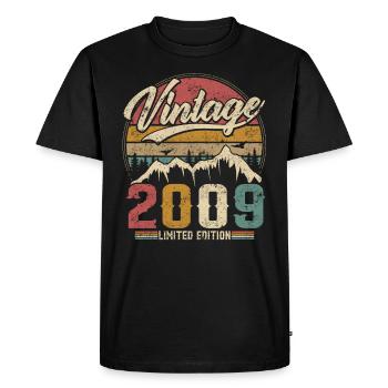 Vintage 2009 Limited Edition Cadeau D'anniversaire - T-shirt Premium bio Homme - noir - Devant - Nico (187cm)