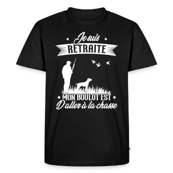 Je suis retraité et chasseur - T-shirt Premium bio Homme - noir - Devant - Nico (187cm)