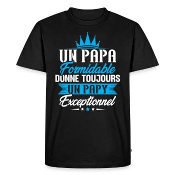 Un papa formidable donne toujours un papy - T-shirt Premium bio Homme - noir - Devant - Nico (187cm)