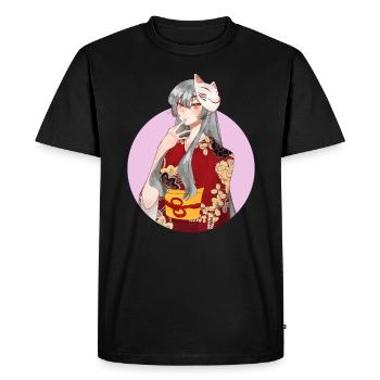 Japan Kitsune Mask Anime Otaku - Men's Premium Organic T-Shirt - black - Front - Nico (187cm)