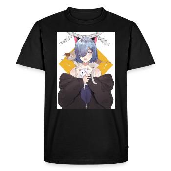 Kawaii Anime Neko Cat Girl Manga Otaku - T-shirt Premium bio Homme - noir - Devant - Nico (187cm)