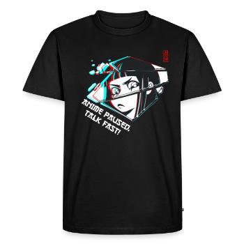 Anime Otaku Weeb Anime Paused Talk Fast - Men's Premium Organic T-Shirt - black - Front - Nico (187cm)