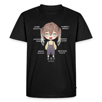 Otaku Anime Fille - T-shirt Premium bio Homme - noir - Devant - Nico (187cm)