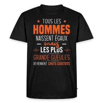 Chef cuisinier cuistot humour cadeau - T-shirt Premium bio Homme - noir - Devant - Nico (187cm)