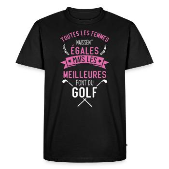 Les meilleures femmes font du golf Cadeau humour - T-shirt Premium bio Homme - noir - Devant - Nico (187cm)