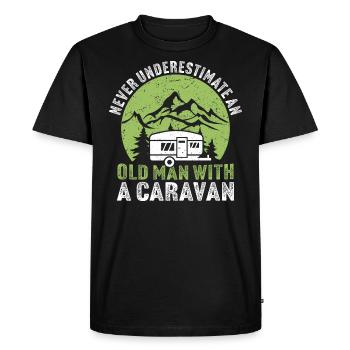 Ne sous-estimez jamais un vieil homme avec une caravane - T-shirt Premium bio Homme - noir - Devant - Nico (187cm)