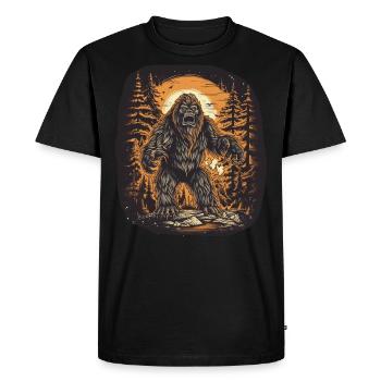 Cryptozoologie Sasquatch Yeti Creepy Bigfoot - T-shirt Premium bio Homme - noir - Devant - Nico (187cm)