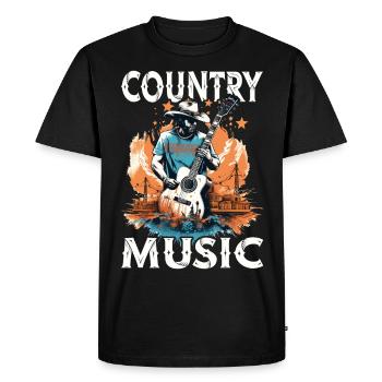 Musique Country Guitare Guitariste Chanteur Vintage - T-shirt Premium bio Homme - noir - Devant - Nico (187cm)