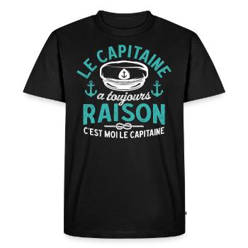 C'est moi le capitaine t-shirt capitaine - T-shirt Premium bio Homme - noir - Devant - Nico (187cm)