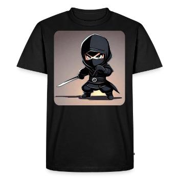 Mignon petit ninja avec épée katana - T-shirt Premium bio Homme - noir - Devant - Nico (187cm)