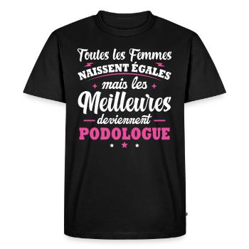 Femme et meilleures podologue - T-shirt Premium bio Homme - noir - Devant - Nico (187cm)