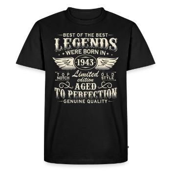 Vintage Legends Born 1943 Vintage BirthdayJ - Men's Premium Organic T-Shirt - black - Front - Nico (187cm)