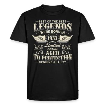 Vintage Legends Born 1933 Vintage Birthday - Men's Premium Organic T-Shirt - black - Front - Nico (187cm)