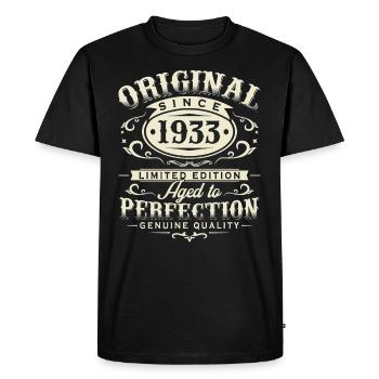 Original 1933 Vintage Born Vintage Birthday - Men's Premium Organic T-Shirt - black - Front - Nico (187cm)