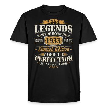 Born in 1933 Legends Birthday Gift - Men's Premium Organic T-Shirt - black - Front - Nico (187cm)