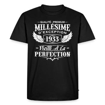 Millésime 1933 - T-shirt Premium bio Homme - noir - Devant - Nico (187cm)