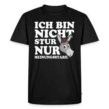 Ich Bin Nicht Stur Nur Meinungsstabil - Männer Premium Bio T-Shirt - Schwarz - Vorne - Nico (187cm)