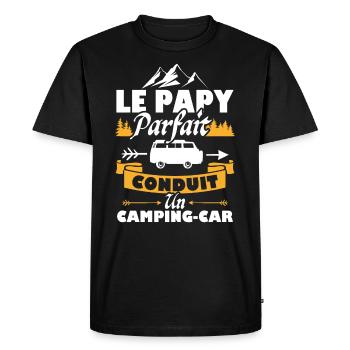 Le papy parfait conduit un Camping-car - T-shirt Premium bio Homme - noir - Devant - Nico (187cm)