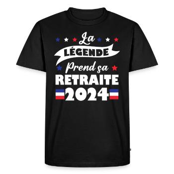 La Légende Prend Sa Retraite 2024 Humour Cadeau - T-shirt Premium bio Homme - noir - Devant - Nico (187cm)