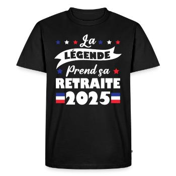 La Légende Prend Sa Retraite 2025 Humour Cadeau - T-shirt Premium bio Homme - noir - Devant - Nico (187cm)