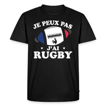 Je Peux Pas J'ai Rugby Humour Cadeau - T-shirt Premium bio Homme - noir - Devant - Nico (187cm)