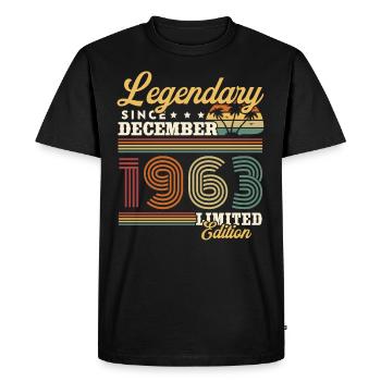Legendary Since December 1963 Vintage Gift - Men's Premium Organic T-Shirt - black - Front - Nico (187cm)