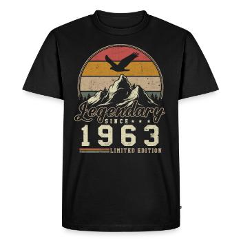Légendaire Depuis 1963 Cadeau D'anniversaire - T-shirt Premium bio Homme - noir - Devant - Nico (187cm)