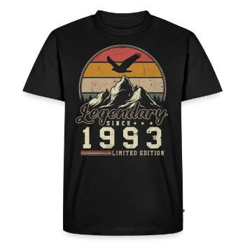 Légendaire Depuis 1993 Cadeau D'anniversaire - T-shirt Premium bio Homme - noir - Devant - Nico (187cm)