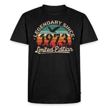 Legendary Since 1973 Vintage Anniversary Gift - Men's Premium Organic T-Shirt - black - Front - Nico (187cm)