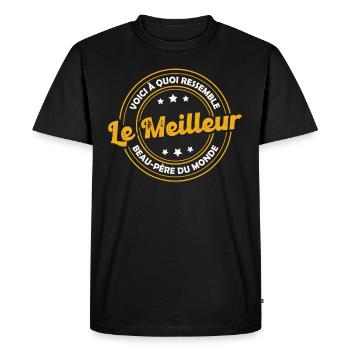 Le meilleur beau-père du monde - T-shirt Premium bio Homme - noir - Devant - Nico (187cm)