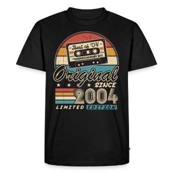 Original depuis 2004 Vintage cadeau d’anniversaire - T-shirt Premium bio Homme - noir - Devant - Nico (187cm)