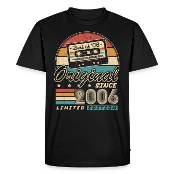 Original Since 2006 Vintage Gift Birthday - Men's Premium Organic T-Shirt - black - Front - Nico (187cm)