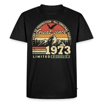 Great Since 1973 Vintage Vintage Birthday - Men's Premium Organic T-Shirt - black - Front - Nico (187cm)