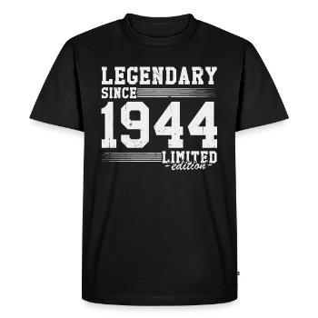 Legendary Since 1944 Vintage Birthday Gift - Men's Premium Organic T-Shirt - black - Front - Nico (187cm)