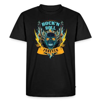 Rock n Roll Forever Skull Rocker cadeau - T-shirt Premium bio Homme - noir - Devant - Nico (187cm)