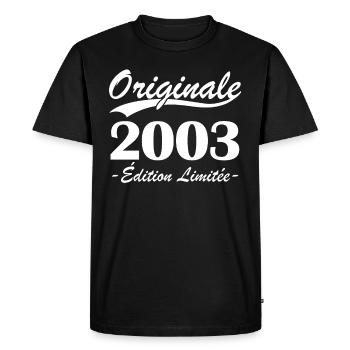 Originale 2003 édition limitée - T-shirt Premium bio Homme - noir - Devant - Nico (187cm)