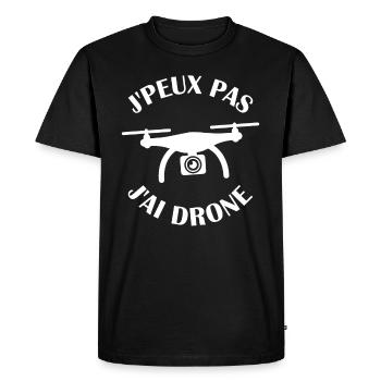 J peux pas j ai Drone - T-shirt Premium bio Homme - noir - Devant - Nico (187cm)