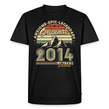 2014 Vintage Cadeau D’anniversaire 10 Ans Rétro - T-shirt Premium bio Homme - noir - Devant - Nico (187cm)