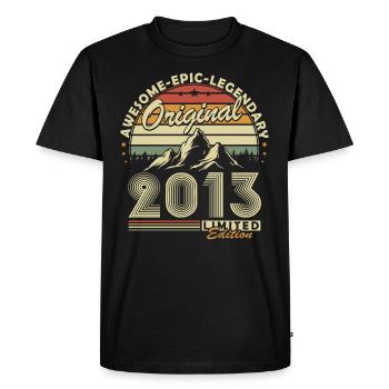 2013 Vintage Cadeau D’anniversaire 10 Ans Rétro - T-shirt Premium bio Homme - noir - Devant - Nico (187cm)