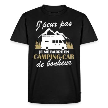 Je me barre en camping-car Humour Cadeau - T-shirt Premium bio Homme - noir - Devant - Nico (187cm)