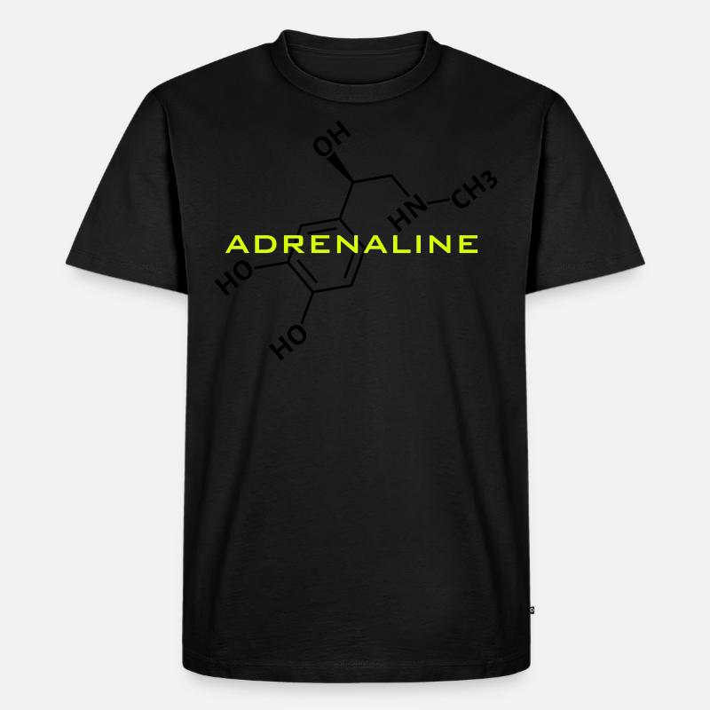 Adrenaline Strukturformel - Männer Premium Bio T-Shirt - Schwarz