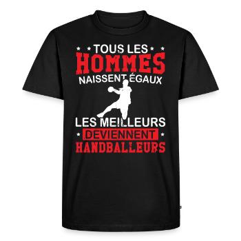 Les meilleurs deviennent handballeurs - T-shirt Premium bio Homme - noir - Devant - Nico (187cm)